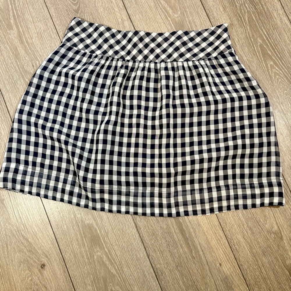 GAP Navy and White Gingham Mini Skirt